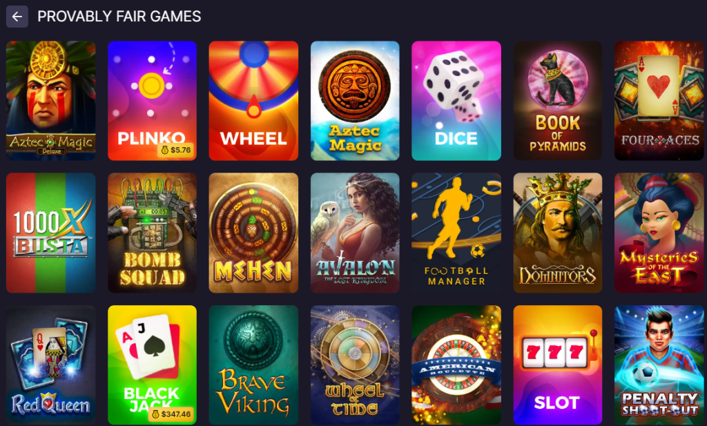 bitstarz provably fair games