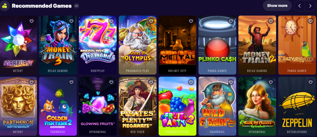 casinoin recommended games