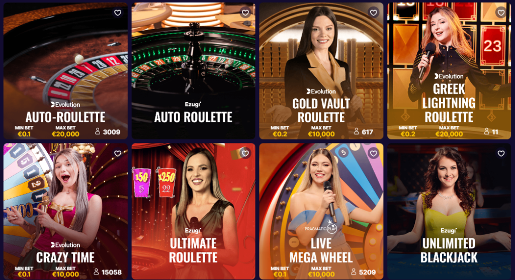 casinoin live casino games image